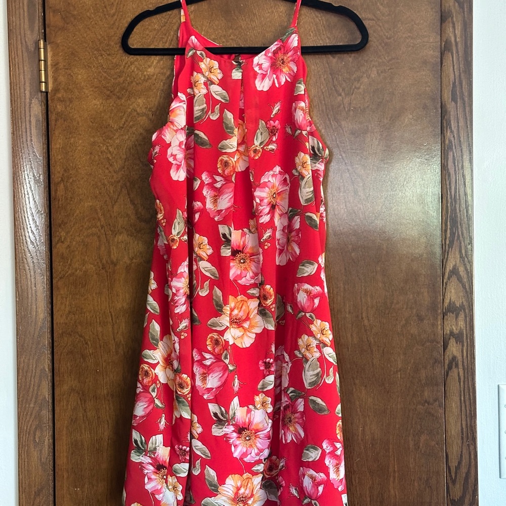 A. Byer Red Floral Mini Dress